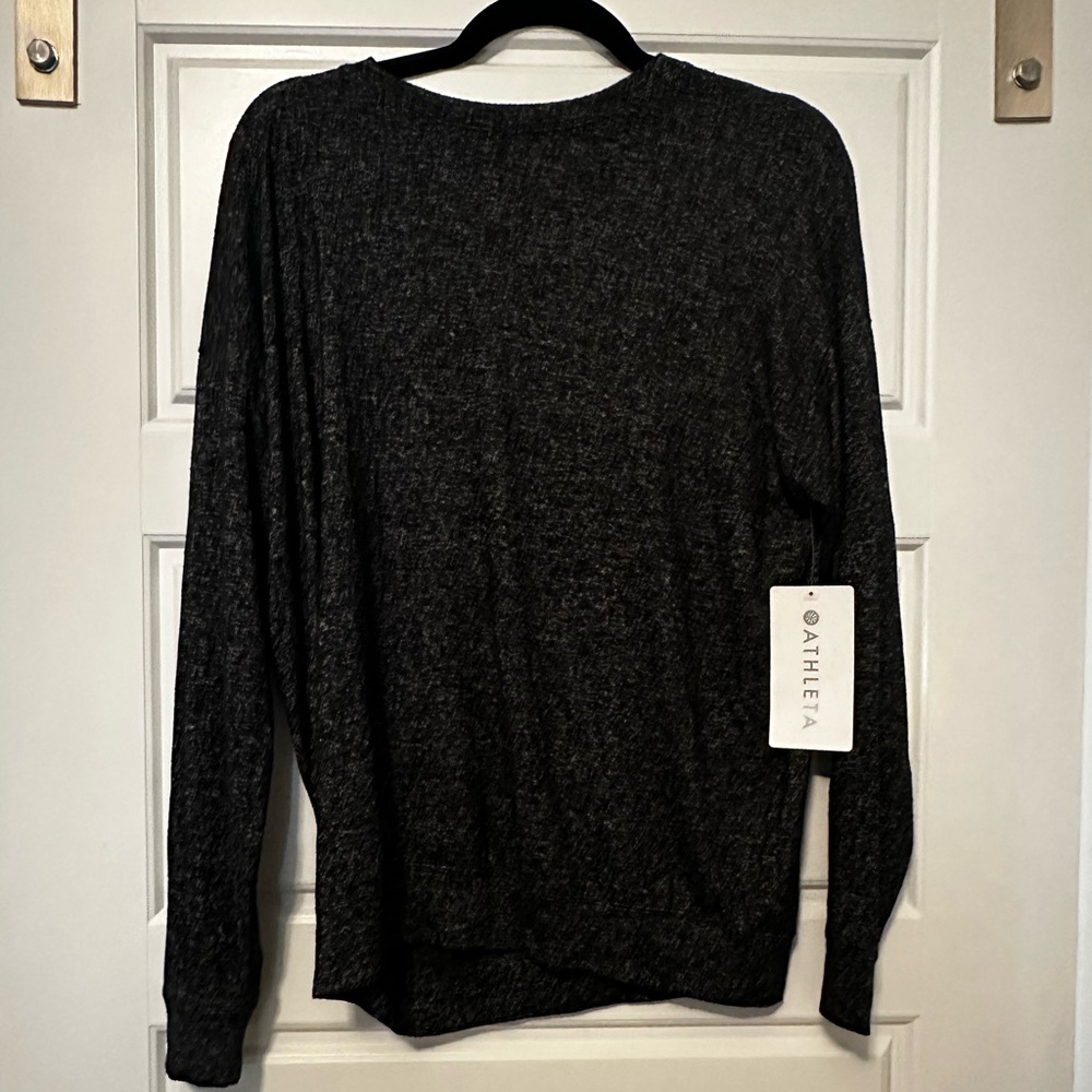 Athleta Women's Black/Gray Mindful Crewneck Top